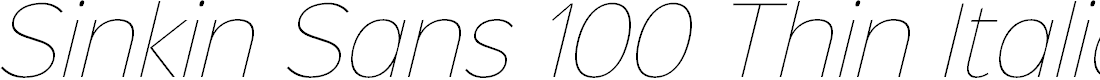 Preview image for Sinkin Sans 100 Thin Italic