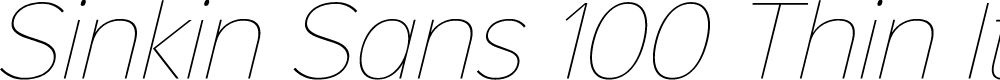 Preview image for Sinkin Sans 100 Thin Italic