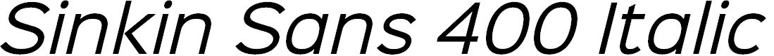 Preview image for Sinkin Sans 400 Italic