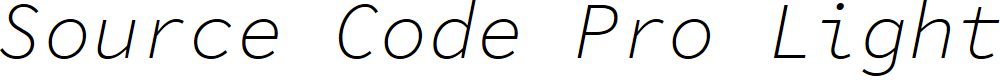 Preview image for Source Code Pro Light Italic