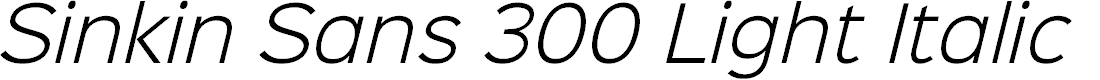 Preview image for Sinkin Sans 300 Light Italic
