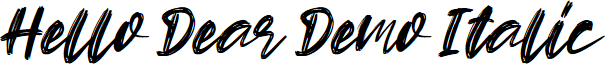 Hello Dear Demo Italic font