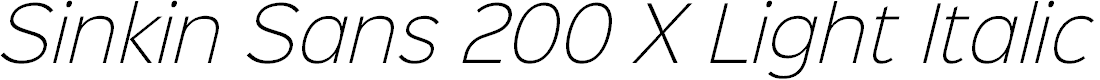 Preview image for Sinkin Sans 200 X Light Italic