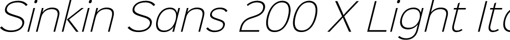 Preview image for Sinkin Sans 200 X Light Italic