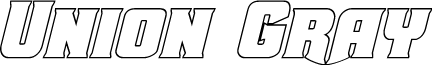 Union Gray Outline Italic