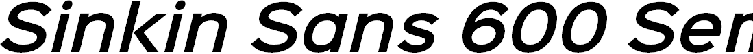 Preview image for Sinkin Sans 600 SemiBold Italic