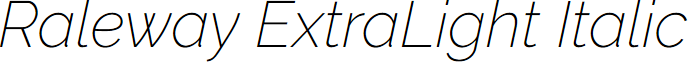 Raleway ExtraLight Italic