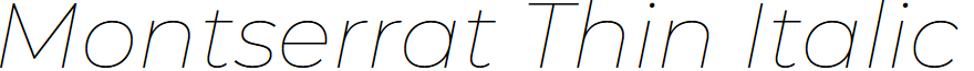 Montserrat Thin Italic