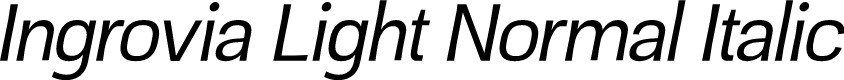 Ingrovia Light Normal Italic