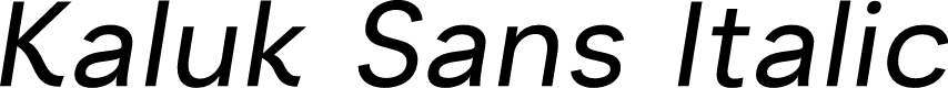 Kaluk Sans Demo Italic