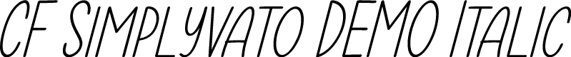CF Simplyvato DEMO Italic
