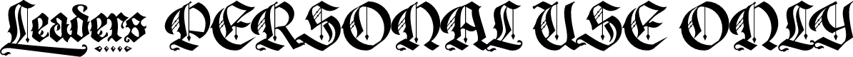 Leaders PERSONAL USE ONLY