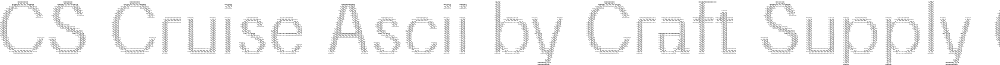 CS Cruise Ascii Regular Demo