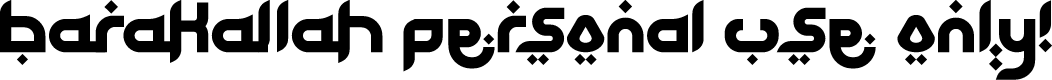 Barakallah PERSONAL USE ONLY!
