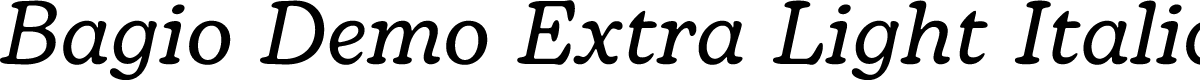 Bagio Demo Extra Light Italic