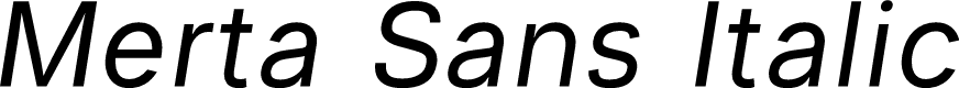 Merta Sans Demo Italic