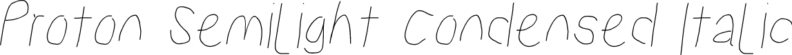 Proton Semilight Condensed Italic
