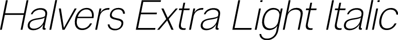 Halvers Extra Light Italic