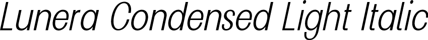 Lunera Condensed Light Italic