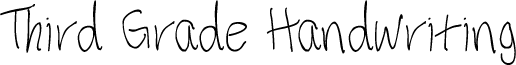Third Grade Handwriting