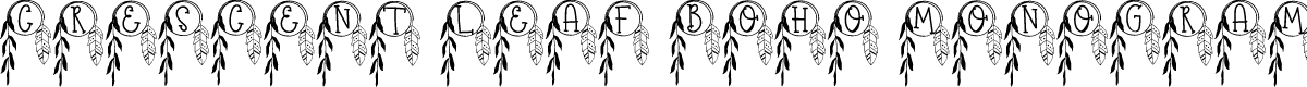 Crescent Leaf Boho Monogram