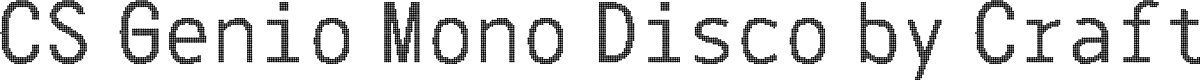 CSGenioMonoDisco-Regular Demo