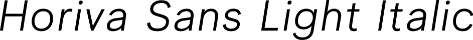 Horiva Sans Demo Light Italic