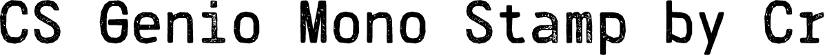 CS Genio Mono Stamp Regular Demo