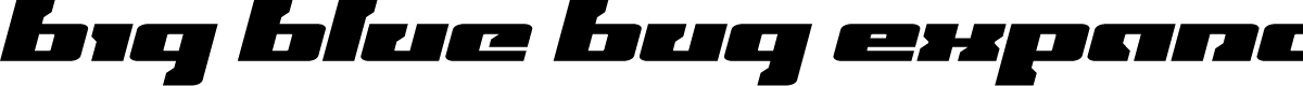 Big Blue Bug Expanded Italic