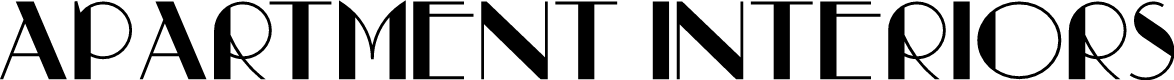 Apartment Interiors text in Art Deco font