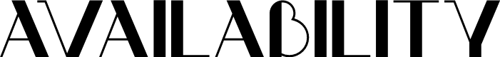 Availability text in Art Deco font