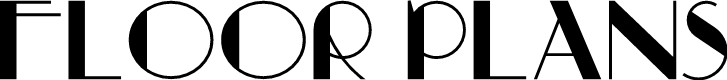Floorplans header in Art Deco font