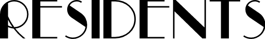 Residents text in Art Deco font