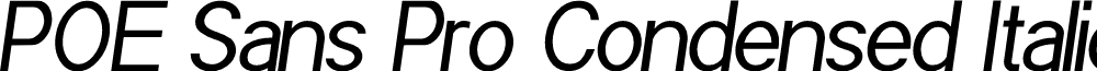 POE Sans Pro Condensed Italic