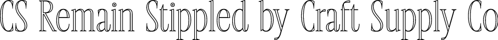 CS Remain Stippled Regular Demo