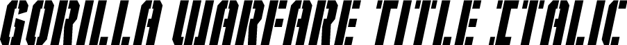 Gorilla Warfare Title Italic