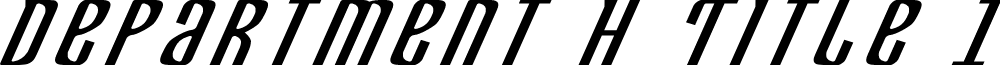 Department H Title Italic