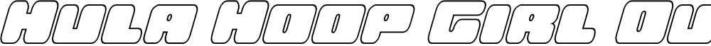 Hula Hoop Girl Outline Italic