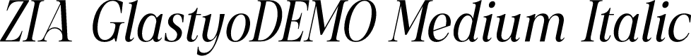 ZIA GlastyoDEMO Medium Italic
