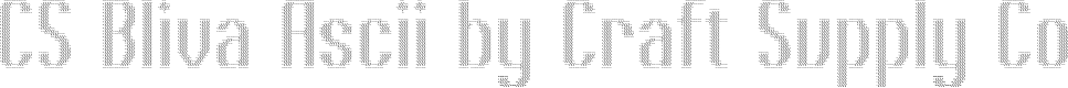 CS Bliva Ascii Regular Demo