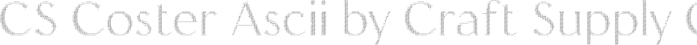 CS Coster Ascii Regular Demo