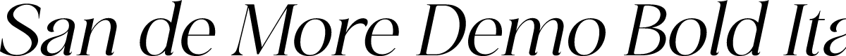 San de More Demo Bold Italic