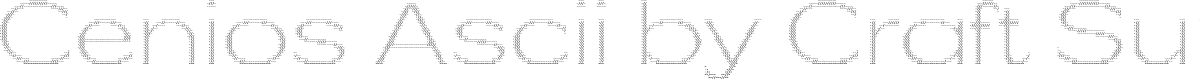 Cenios Ascii Font - Free Download