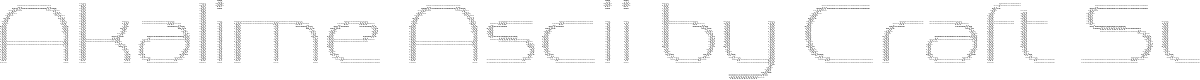 Akalime Ascii Regular Demo