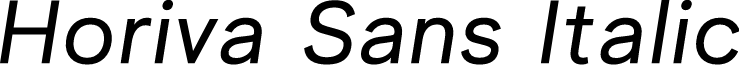 Horiva Sans Demo Italic