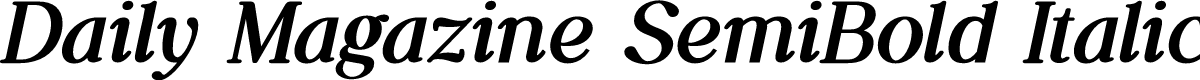 Daily Magazine SemiBold Italic