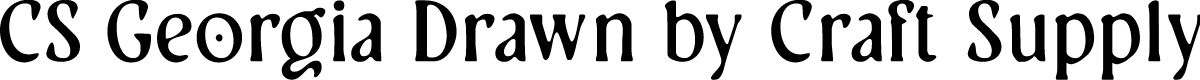 CSGeorgiaDrawn-Regular Demo