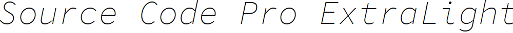 Source Code Pro ExtraLight Italic