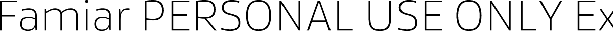Famiar PERSONAL USE ONLY ExtraLight