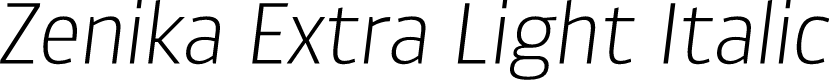 Zenika Extra Light Italic